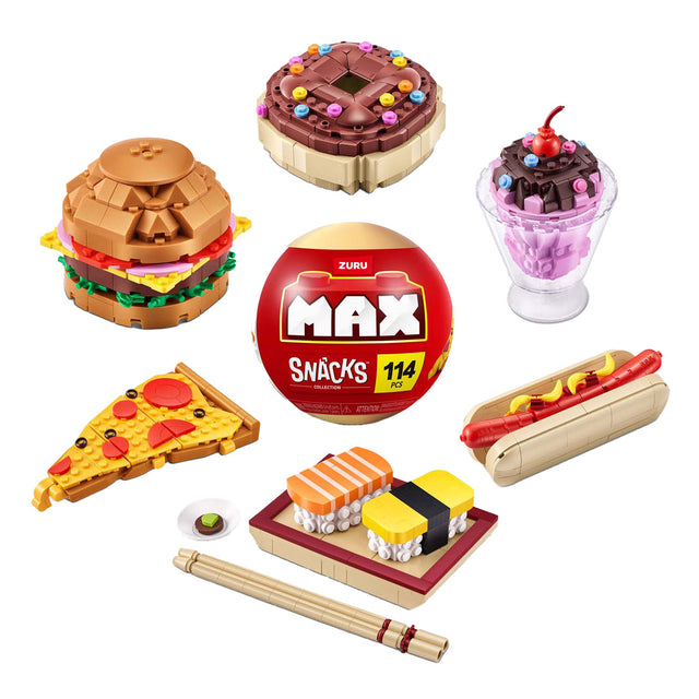 Cápsula de snack premium Zuru max - juego de construcción en bola sorpresa