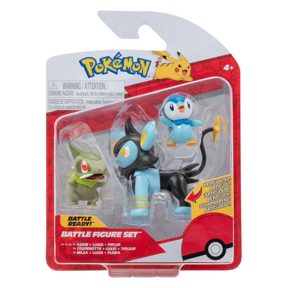 Boti Battle Figura Play Set Axew, Luxio, Piplup