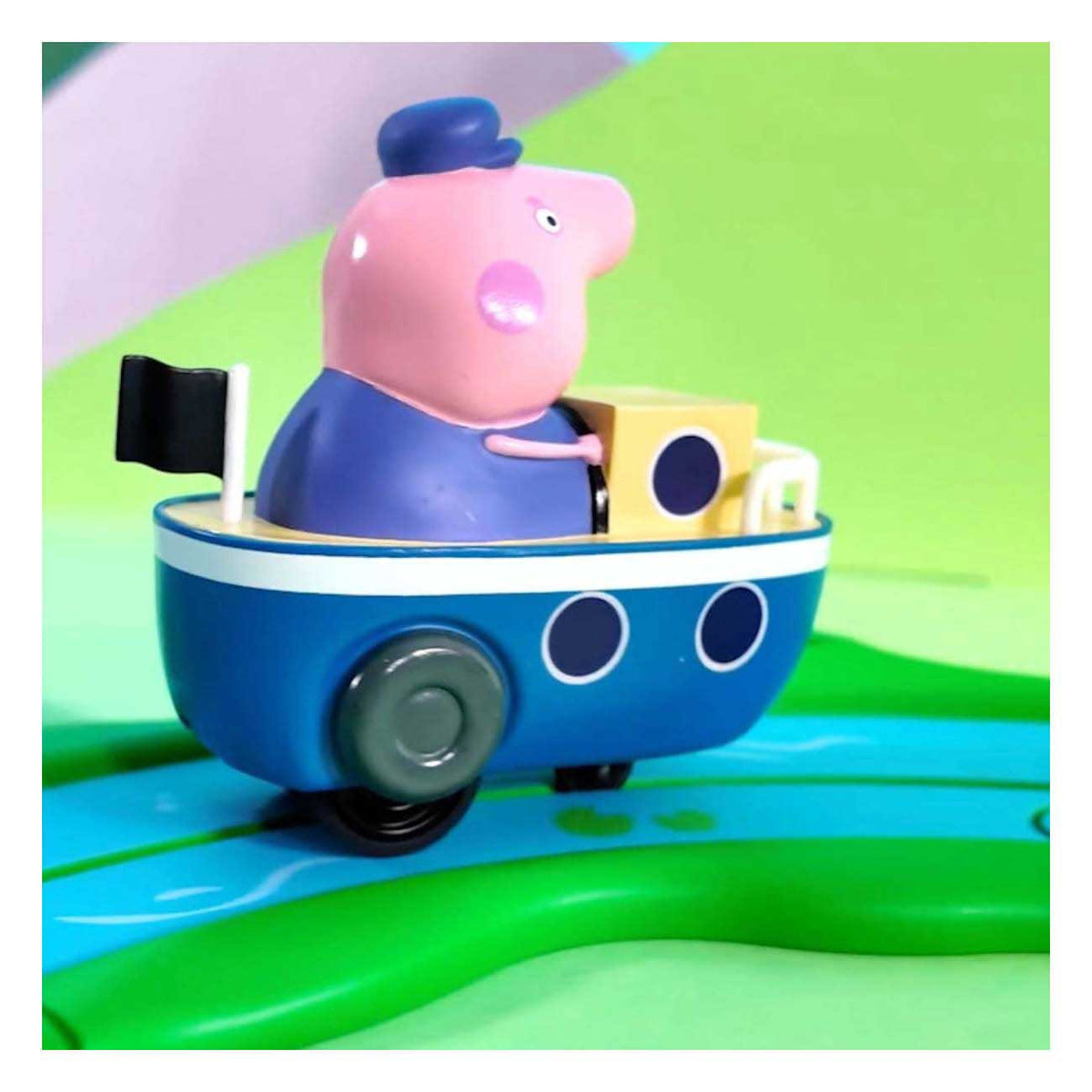 Gear2play peppa pig whiz around - juego de paseo en bote flotante - pista modular para moverse alrededor de vehículos