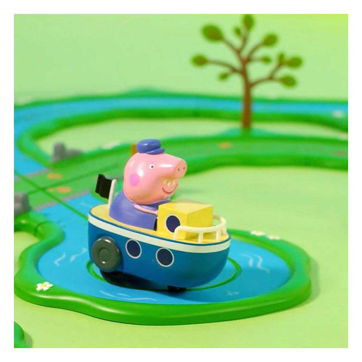 Gear2play peppa pig whiz around - juego de paseo en bote flotante - pista modular para moverse alrededor de vehículos