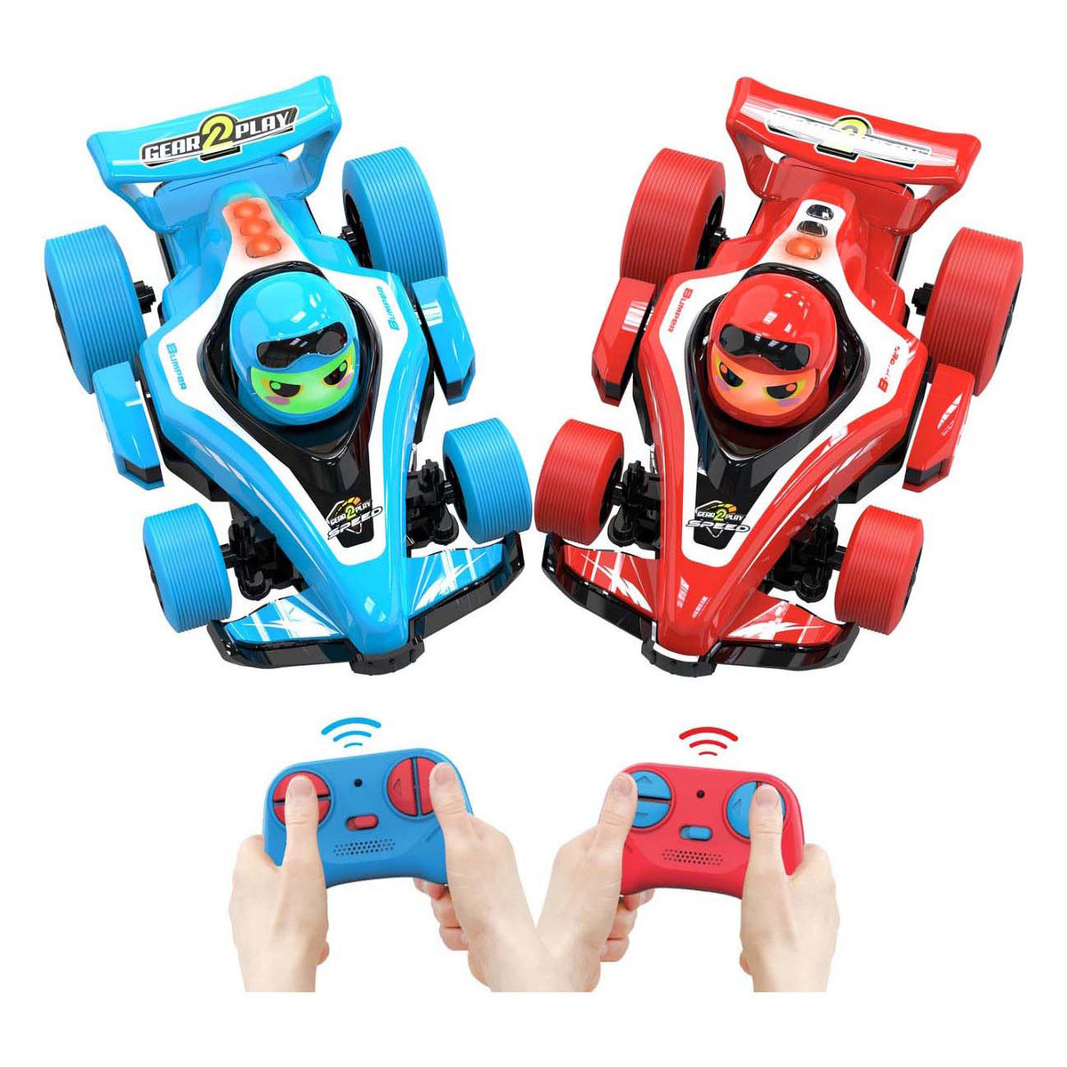 Gear2play RC Neon Bumper Cars Pro Duo Set - RC Fórmula 1 Battle Cars - ¡Enfréntate a un Crash Duel!