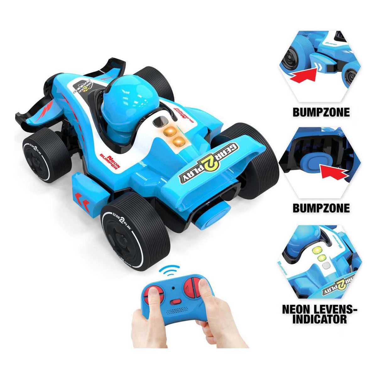 Gear2play RC Neon Bumper Cars Pro Duo Set - RC Fórmula 1 Battle Cars - ¡Enfréntate a un Crash Duel!