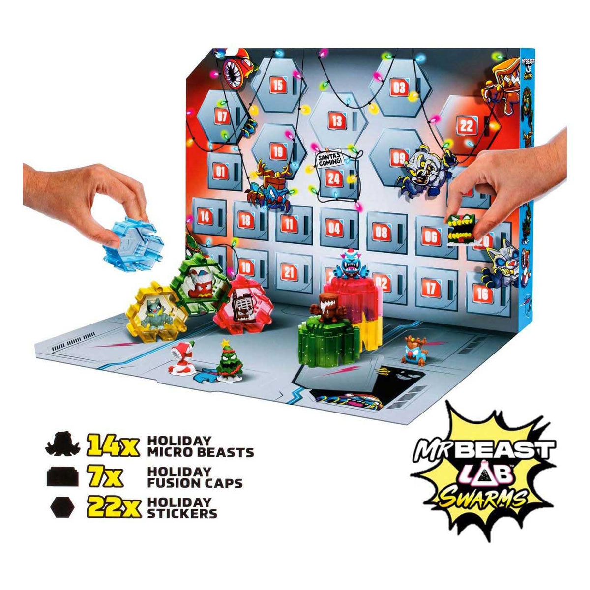 Moose juguetes mrbeast lab enjambres - serie hiper fusión - calendario de adviento de enjambres