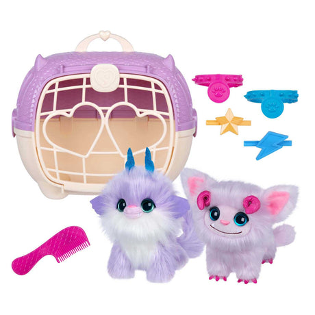 Moose Toys scruff a luvs – Peluches gemelos de fantasía en cesta de transporte – 2 peluches mágicos y misteriosos