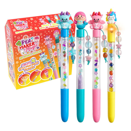 Gear2play pen maker magic - clásico: mágico - crea 4 bolígrafos únicos con cuentas, amuletos y figuras mágicas
