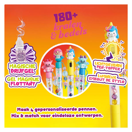 Gear2play pen maker magic - clásico: mágico - crea 4 bolígrafos únicos con cuentas, amuletos y figuras mágicas