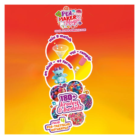 Gear2play pen maker magic - clásico: mágico - crea 4 bolígrafos únicos con cuentas, amuletos y figuras mágicas