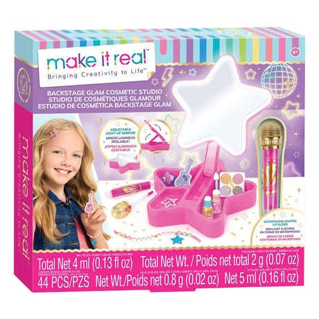 Make it real – estudio de belleza glamuroso detrás del escenario – juego de pulseras de maquillaje