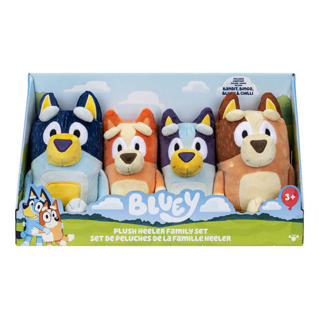 Juego de peluches Moose Toys Bluey - 4 piezas.