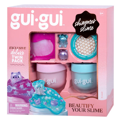 Moose Toys gui gui slime - shimmer deluxe duo pack - haz tu propia baba brillante y perfumada