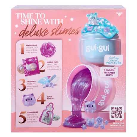 Moose Toys gui gui slime - shimmer deluxe duo pack - haz tu propia baba brillante y perfumada