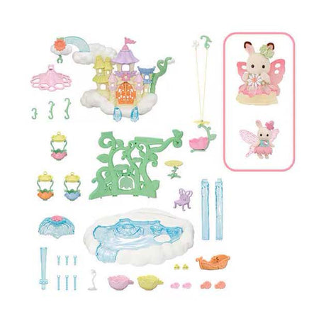 Sylvanian Families 5815 Castillo de la Princesa Celestial que incluye 2 figuras de juego suaves y aterciopeladas