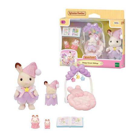 Familias Sylvanian 5806 sueño soñoliento conjunto hermano-hermana