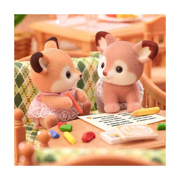 Sylvanian family 5800 ciervos gemelos - 2 figuras de juego suaves y aterciopeladas