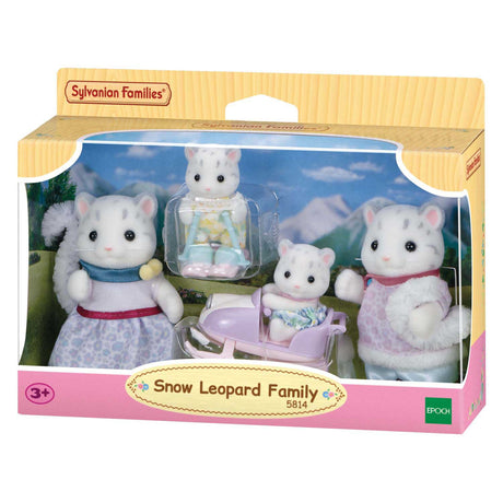Familias Sylvanian familia del leopardo de las nieves - 4 figuras suaves y aterciopeladas - 5814