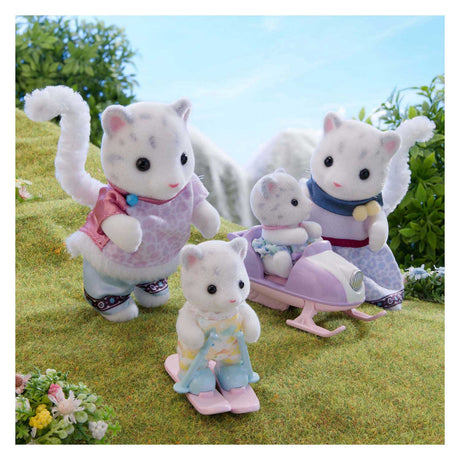 Familias Sylvanian familia del leopardo de las nieves - 4 figuras suaves y aterciopeladas - 5814