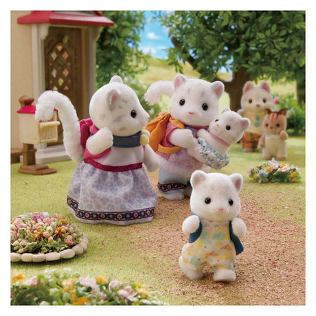 Familias Sylvanian familia del leopardo de las nieves - 4 figuras suaves y aterciopeladas - 5814
