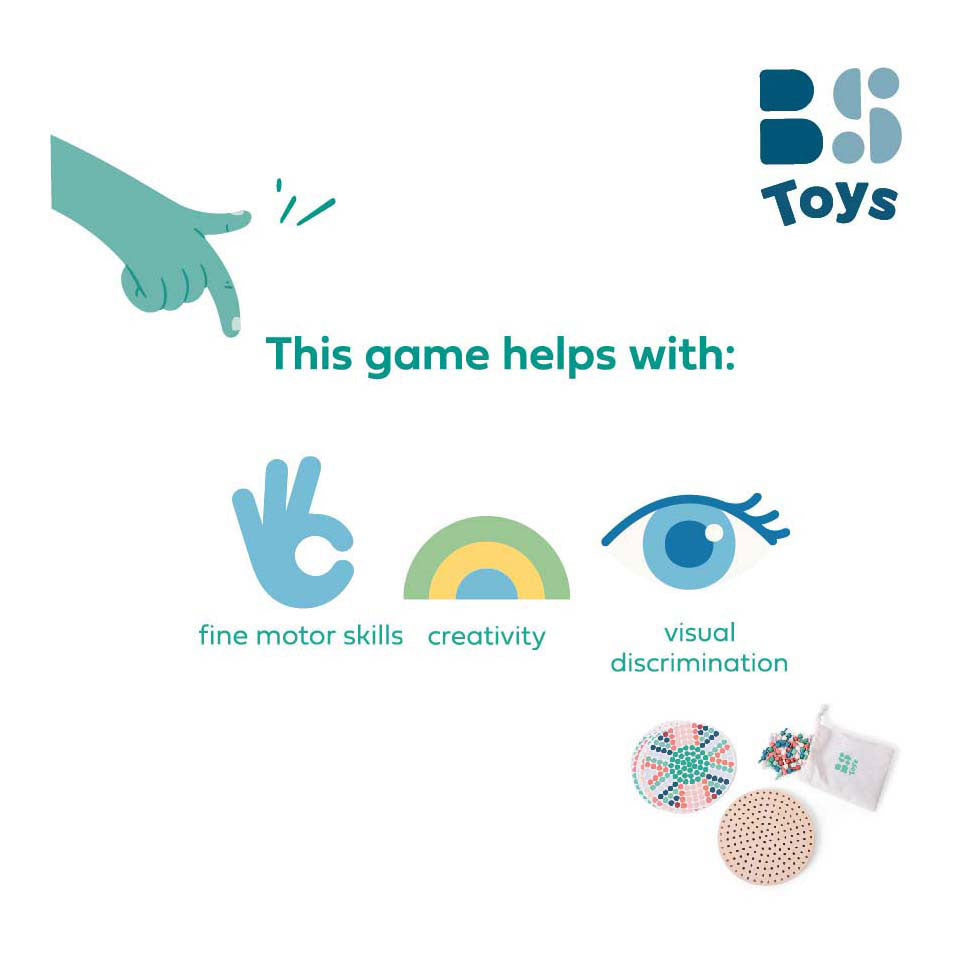 Bs toys juego de mosaico enchufable - mosaico de madera - rompecabezas de mosaico - juguetes educativos - madera fsc - juego de aprendizaje - apto a partir de 4 años