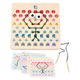 BS Toys Thread and Code GA519 – juego de encordar de madera con cuerdas para cartas