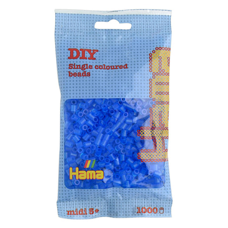Cuentas para planchar Hama midi - azul transparente (015), 1000 uds.