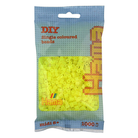 Cuentas para planchar Hama midi - amarillo neón (034), 1000 uds.