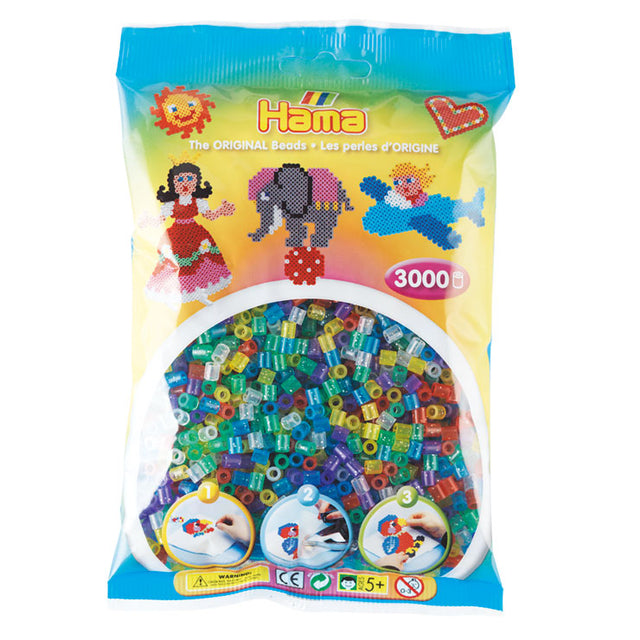 Cuentas para planchar Hama midi - mezcla de purpurina (201-54), 3000 uds.