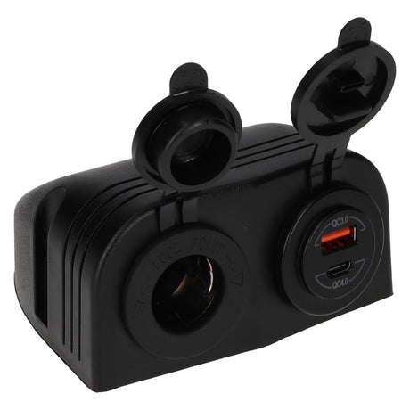 Power line 12 volt contactdoos uni en usb-a + usb-c lader - opbouw