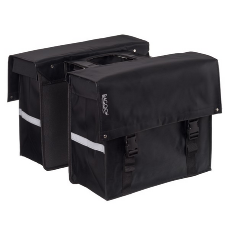 Bagoo bolsa doble para bicicleta bisonyl negro capacidad 46l