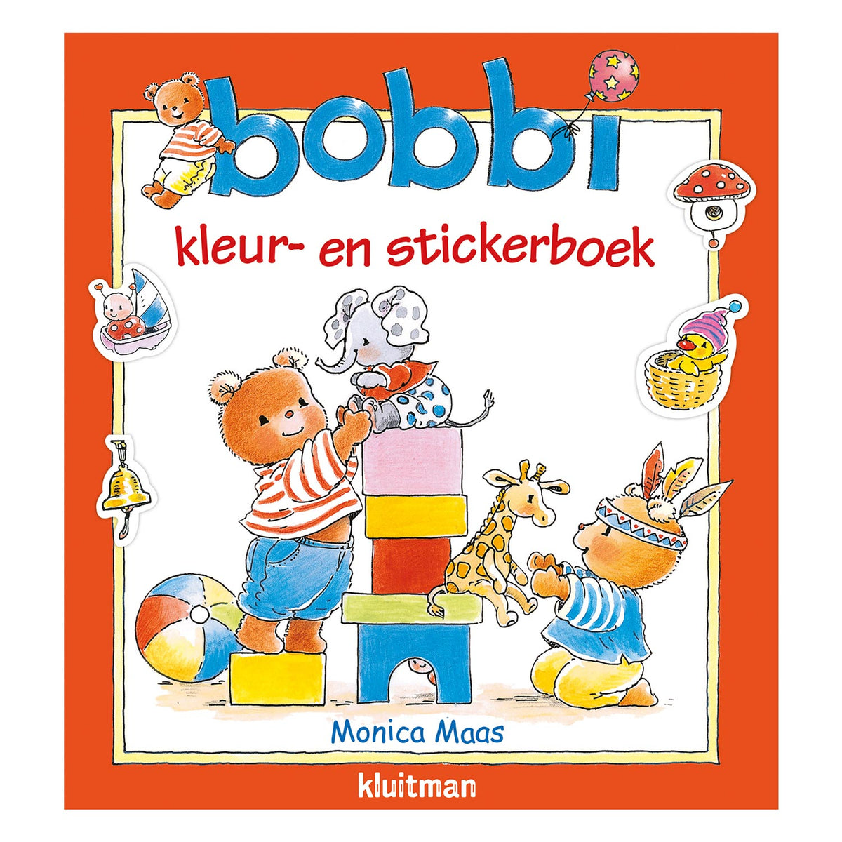 Libro para colorear y pegatinas de Kluitman Bobbi.