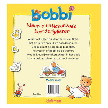 Libro para colorear y pegatinas de Bobbi. granja 2+