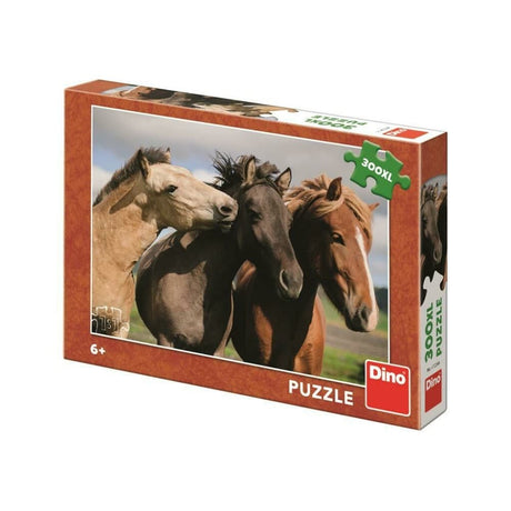 Dinotoys dino puzzle - 3 hermosos caballos - 300 piezas xl