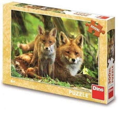 Dinotoys dino puzzle - madre zorra con cachorro - 300 piezas xl