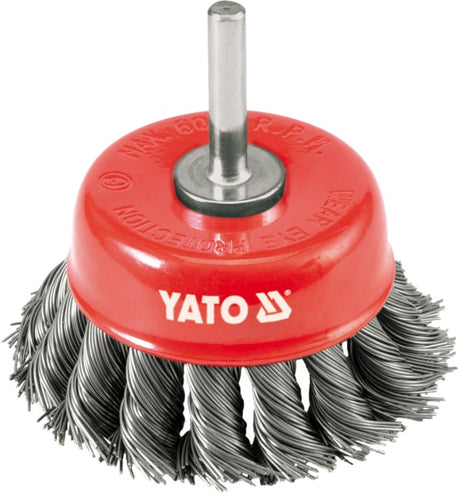 Yato een buttborstel met een pin 75mm verdraaid
