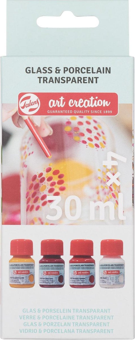 Talens creación artística vidrio porcelana transp. 4x30ml de escarcha de rosas