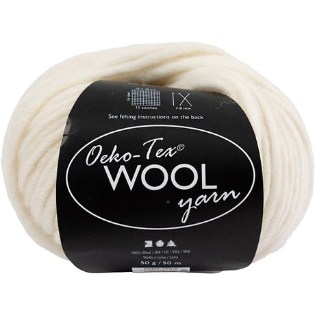 Creativ Company Wol Yarn fuera de blanco, 50m