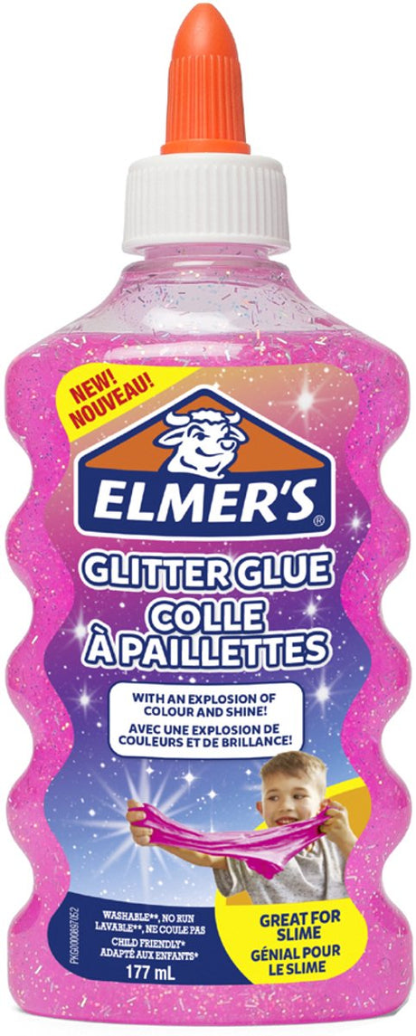 Elmer's pva glitterlijm | goud | 177 ml | uitwasbaar en kindvriendelijk | geweldig voor het maken van slijm en om te knutselen