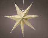 Lumineo estrella LED cartón 40cm con temporizador crema