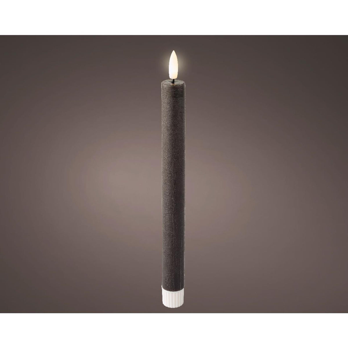 Lumineo juego de velas LED para cena gris cera 2 piezas ø2,2xh24,5cm blanco cálido