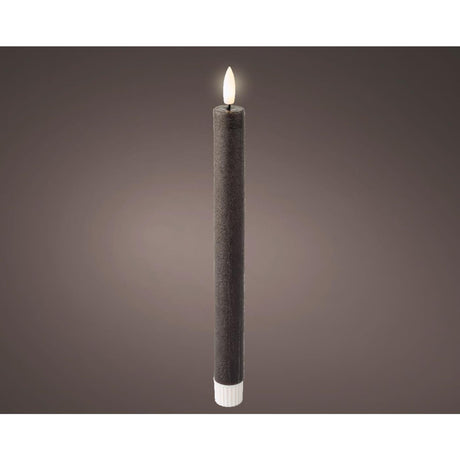 Lumineo juego de velas LED para cena gris cera 2 piezas ø2,2xh24,5cm blanco cálido