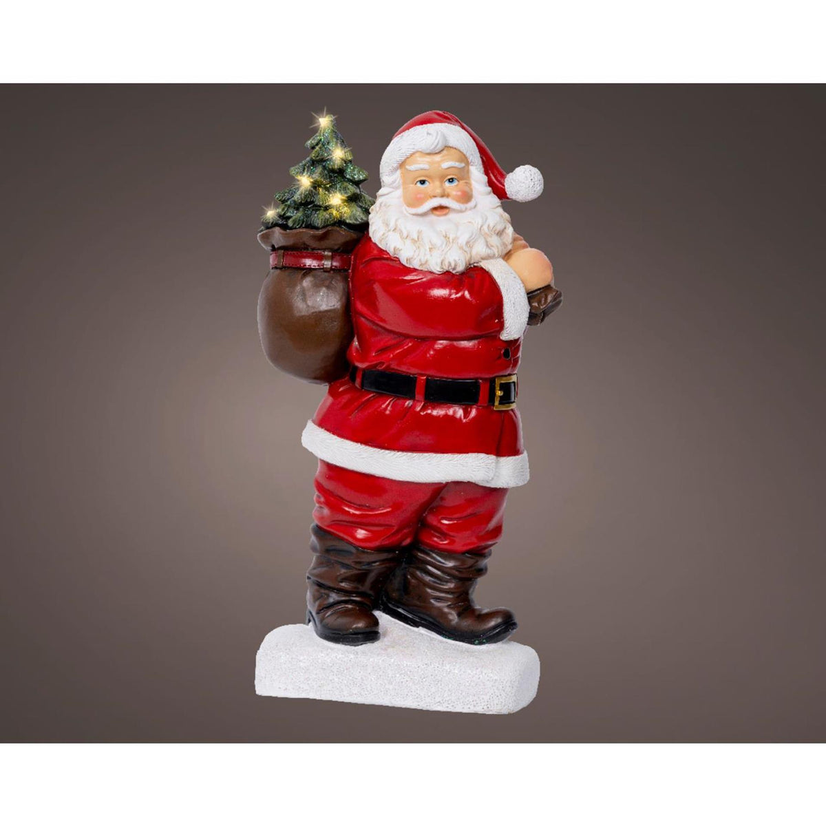 Estatua Lumineo Papá Noel LED poliresina 9x19,5x31,5cm blanco cálido