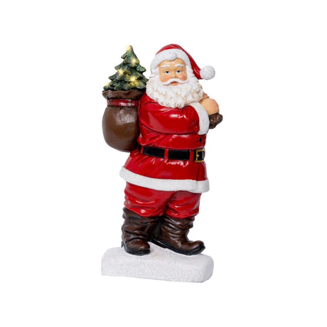 Estatua Lumineo Papá Noel LED poliresina 9x19,5x31,5cm blanco cálido