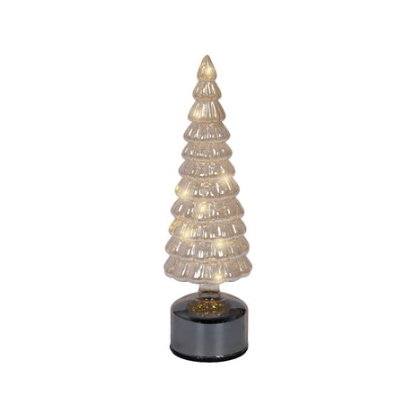 Lumineo árbol de Navidad LED vidrio ámbar h34cm giratorio