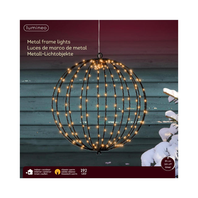 Bombilla Lumineo 192LED metal con temporizador ø28cm