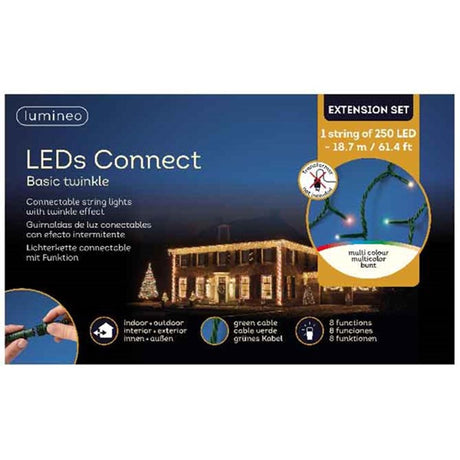 Lumineo LED's connect iluminación de acoplamiento juego de extensión de centelleo básico LED multicolor 1870cm-250l