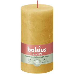 Vela pilar rústica Bolsius amarillo miel ø68x130 mm 60 horas (4 piezas)