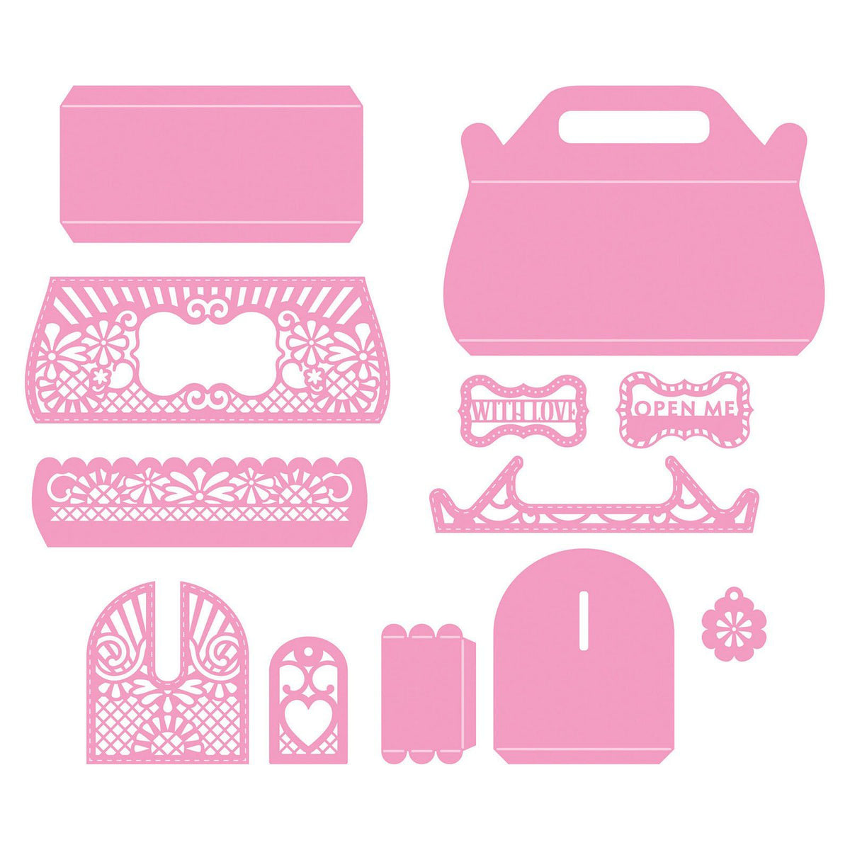 Tonic studios • dimensiones troqueladas bolso pequeño floral
