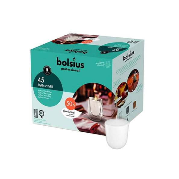 Recambio Bolsius styleco ø63x82 mm 50 horas (45 piezas)
