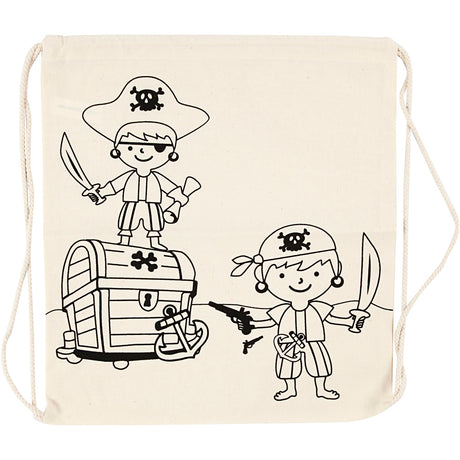 Empresa Creativ colorea tus propios piratas de bolsa de deporte de algodón