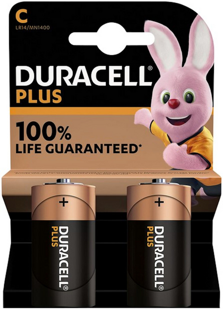 Duracell - Batería más 100% Extra Life MN1400 LR14 C BP2