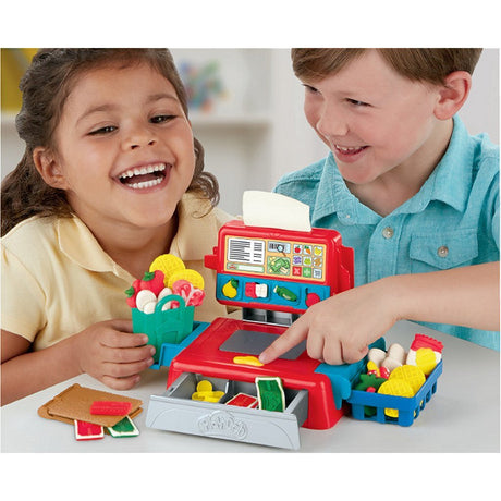 Caja registradora play-doh + 4 tarros de arcilla + sonido